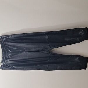 Halston Heritage Black Faux Leather Joggers Size S/P